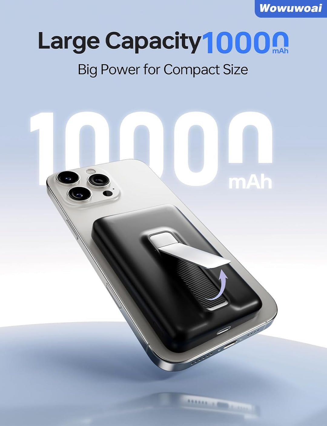 For Magsafe Portable Charger,10000Mah Wireless Magnetic Power Bank with USB C Charging and Stand, Travel Essential for Magsafe Battery Pack Compatible with Iphone 17/Air/16/15/14/13/12 Series