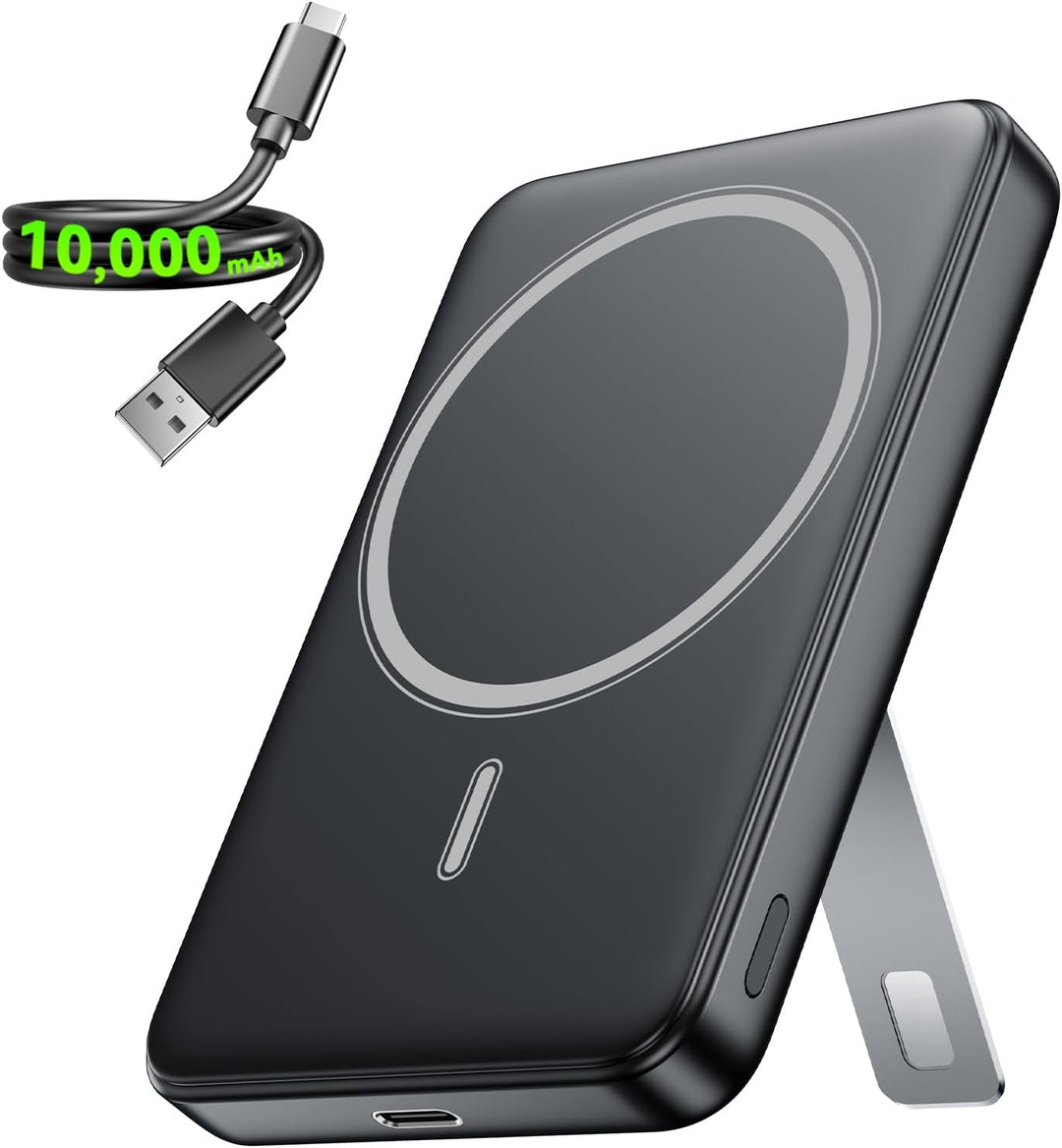 For Magsafe Portable Charger,10000Mah Wireless Magnetic Power Bank with USB C Charging and Stand, Travel Essential for Magsafe Battery Pack Compatible with Iphone 17/Air/16/15/14/13/12 Series