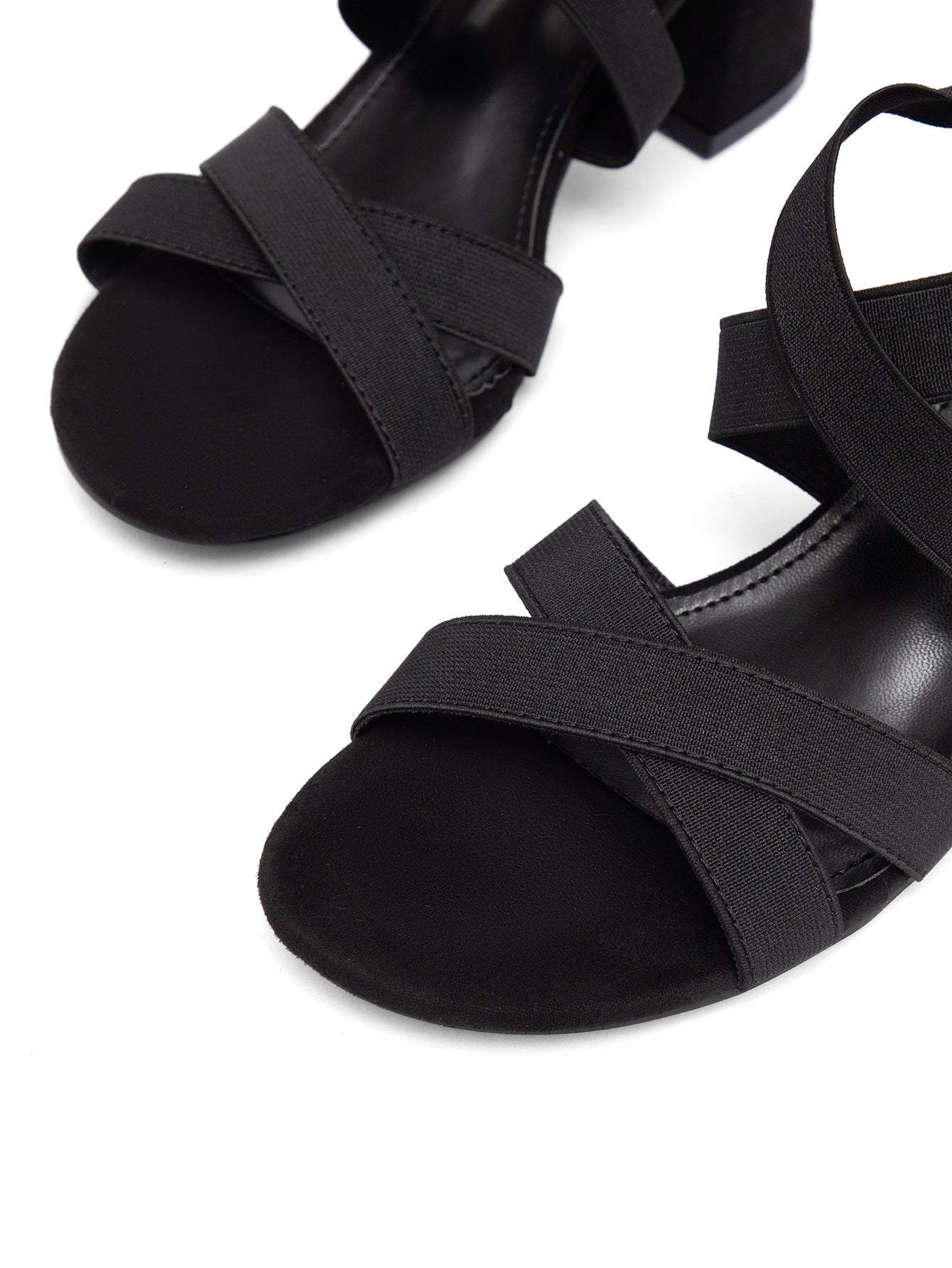 New Style Pointed-toe Open-toe Sandals With Side Cutouts And A Square Heel