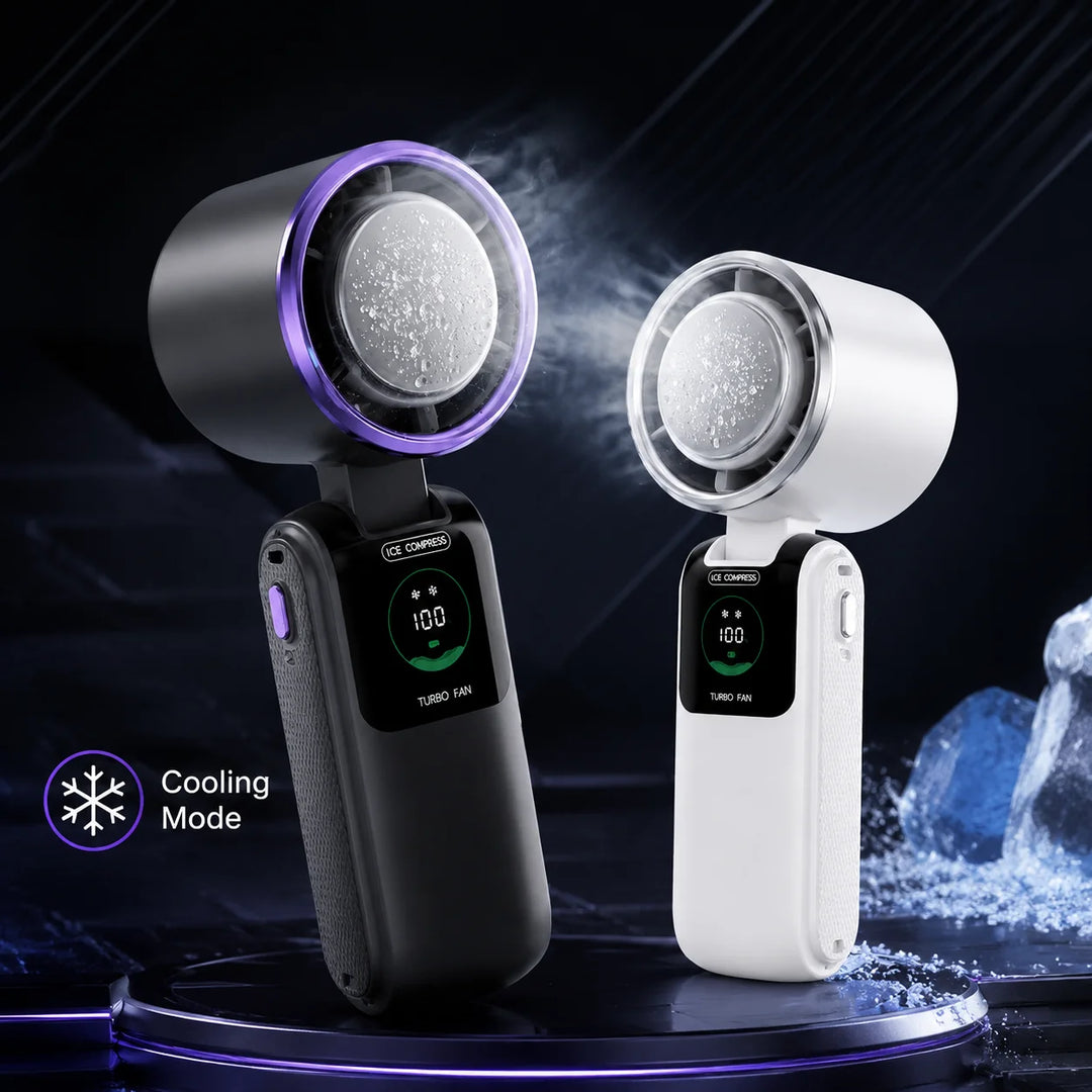 Portable Cooling Fan, 5-Speed Strong Wind Foldable Neck Hanging Fan, 9H Long Battery 4000Mah Mini Air Cooler for Travel &amp; Outdoo