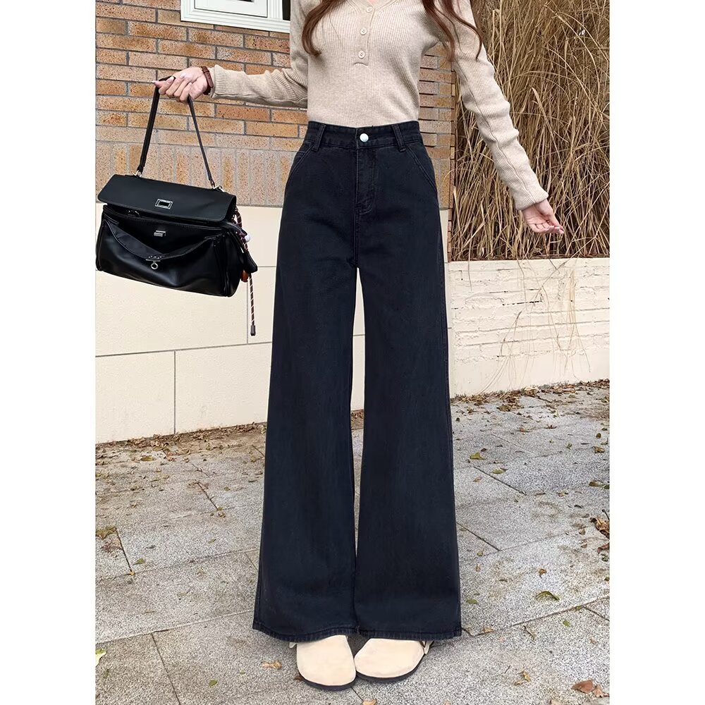 Black High Waisted Wide Leg Jeans