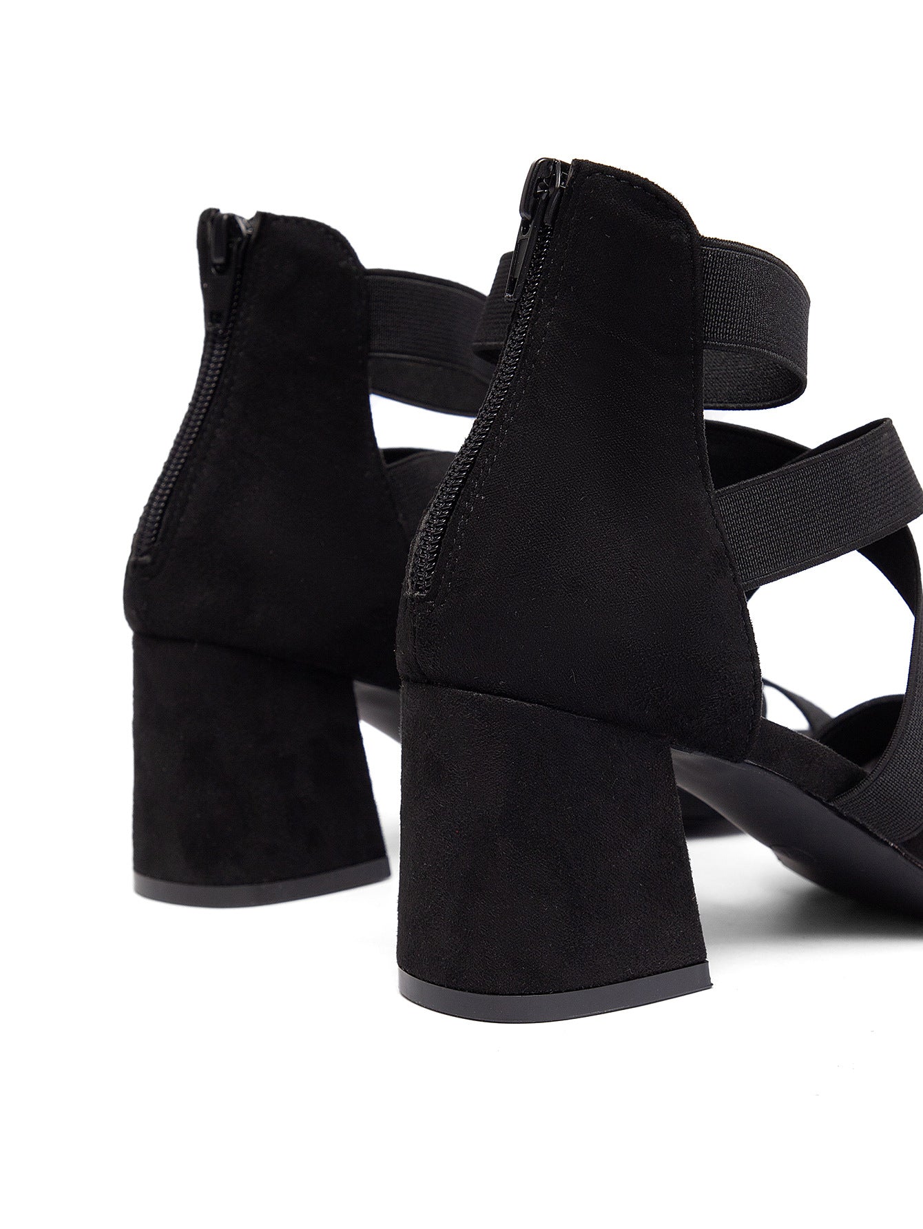 New Style Pointed-toe Open-toe Sandals With Side Cutouts And A Square Heel