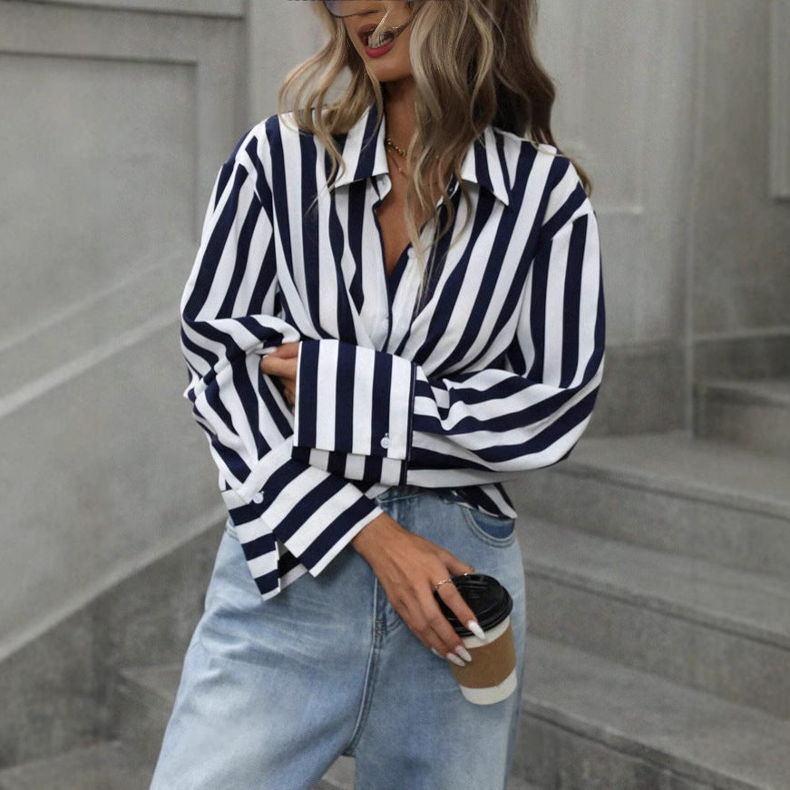 Women's Striped Loose Shirt
