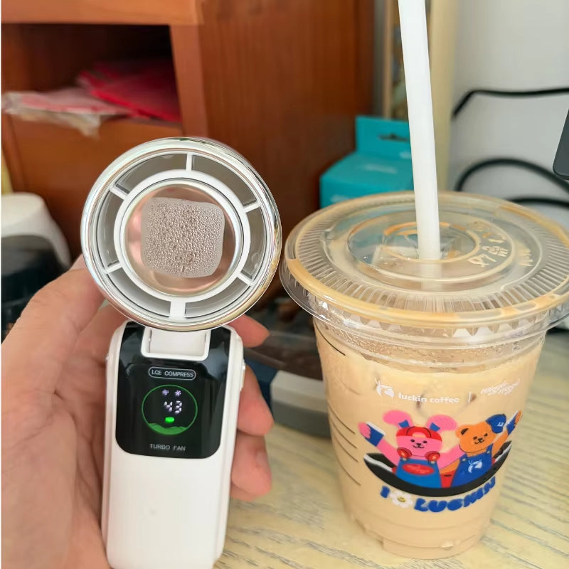 Portable Cooling Fan, 5-Speed Strong Wind Foldable Neck Hanging Fan, 9H Long Battery 4000Mah Mini Air Cooler for Travel &amp; Outdoo