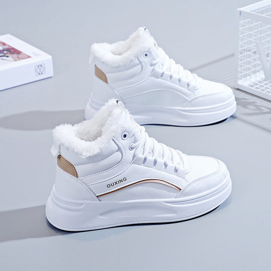 Fleece-lined High-top Insulated Casual Cotton Shoes